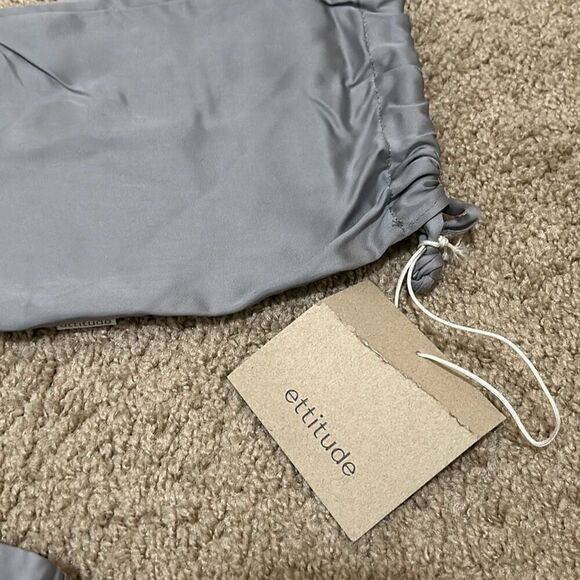 Ettitude Women's L Sateen Pajama Shorts Fog Gray Contemporary Minimalist New - Picture 8 of 10